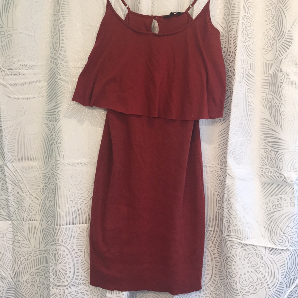 Red fitted dress
